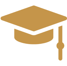 Graduation cap icon on black background