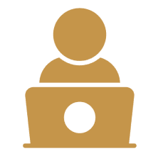 Simplified illustration of laptop user